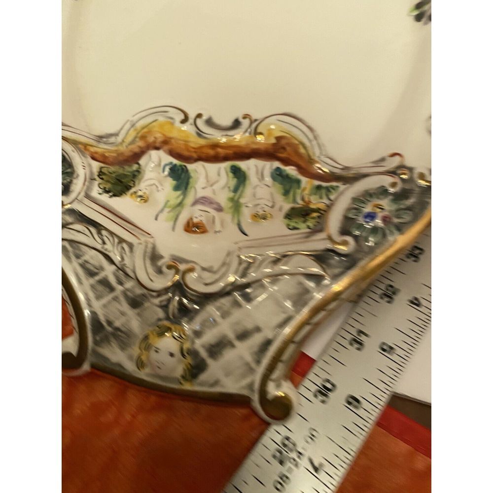 Vintage Oval Serving Platter by Pereiras Valado Portugal Underplate Hand Painted - Picture 7 of 11
